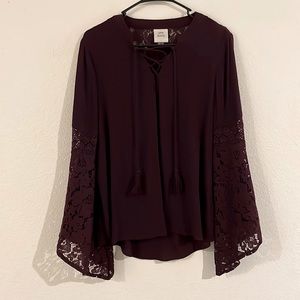 Maroon Flare sleeve shirt